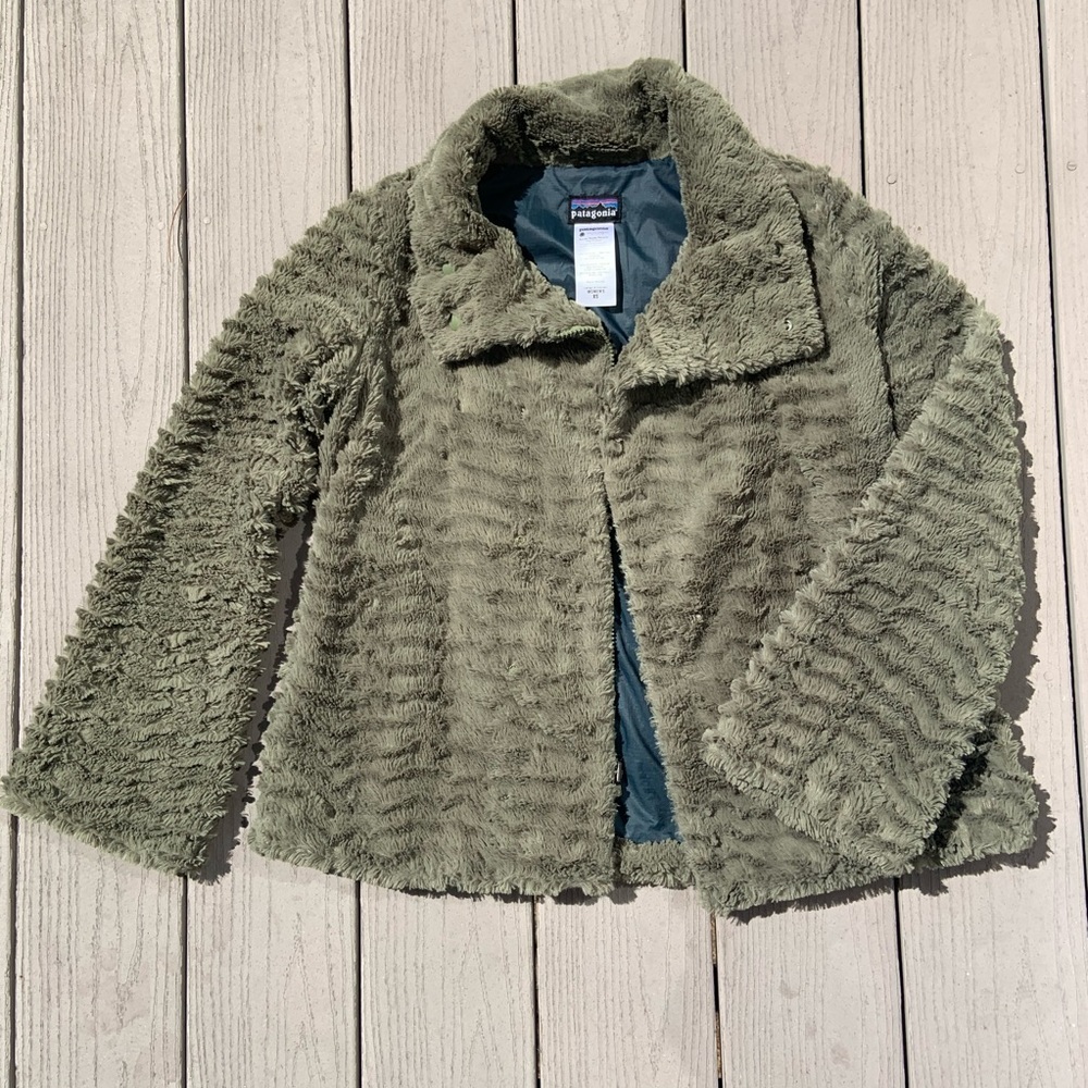 Patagonia Pelage Faux Fur Jacket in Olive Green